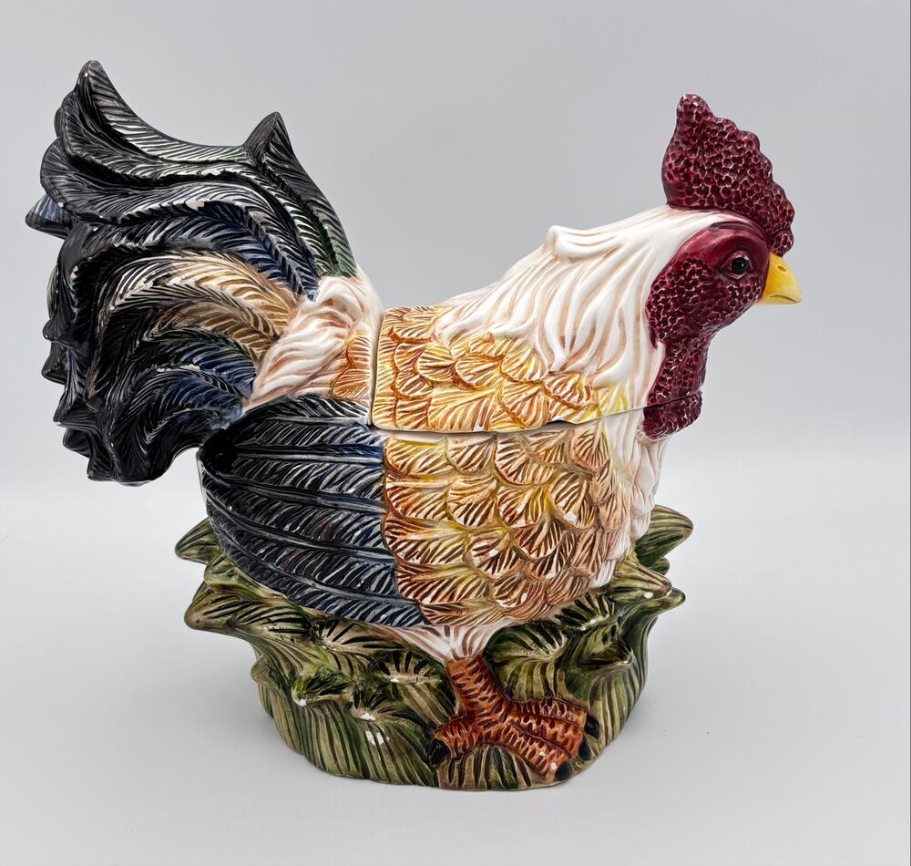 Rooster Cookie Jar Jay Import Ceramic Farmhouse Country Cottage Kitchen  Decor